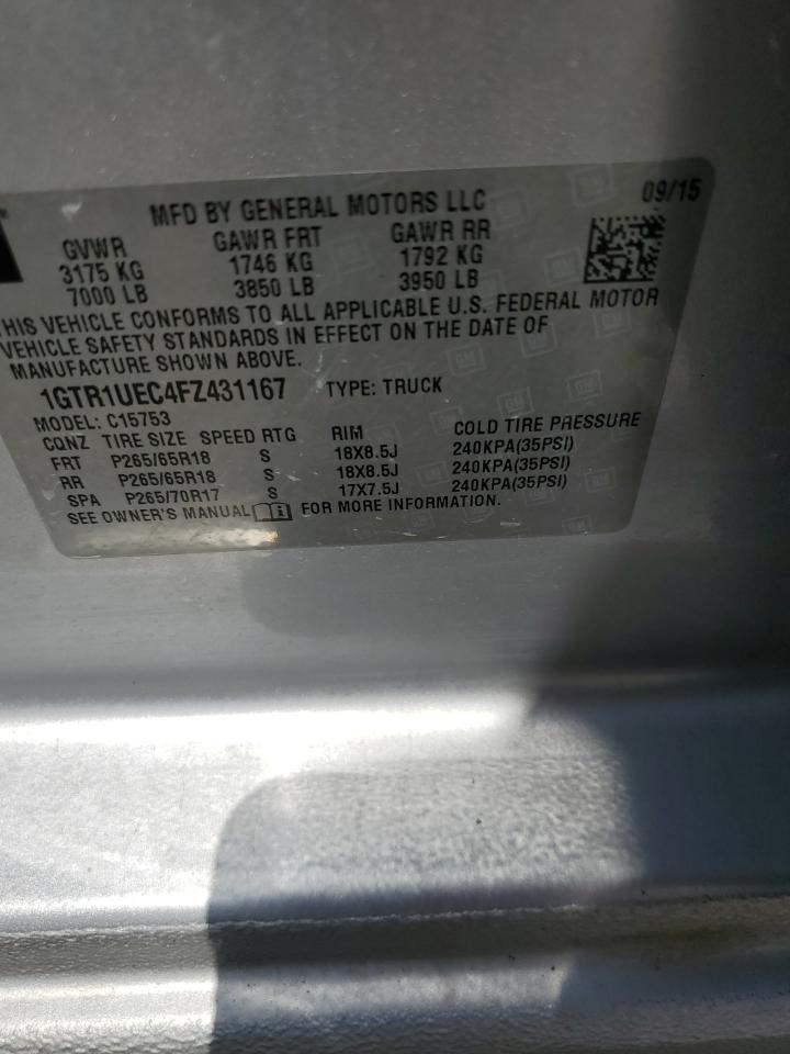 2015 GMC Sierra C1500 Sle VIN: 1GTR1UEC4FZ431167 Lot: 65273195