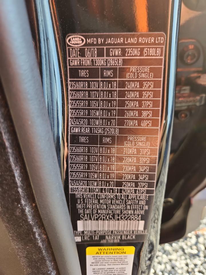 2018 Land Rover Range Rover Evoque Se VIN: SALVP2RX5JH322884 Lot: 62871335