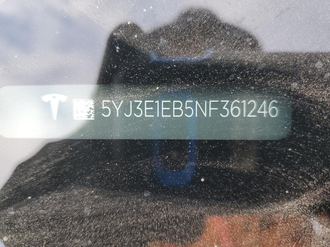 2022 Tesla Model 3 VIN: 5YJ3E1EB5NF361246 Lot: 64781685