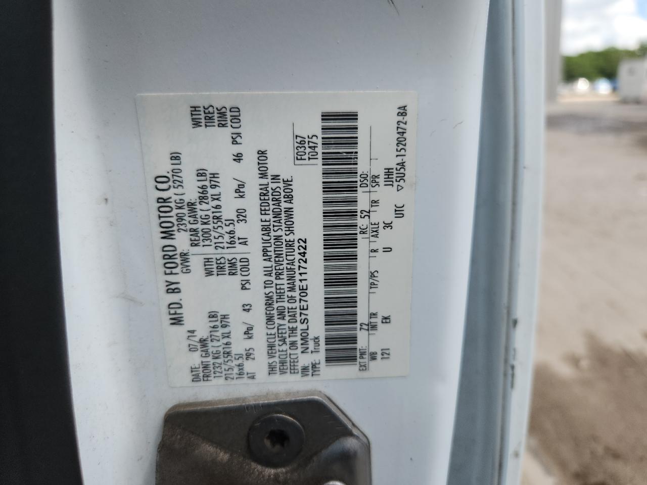 2014 Ford Transit Connect Xl VIN: NM0LS7E70E1172422 Lot: 65238795