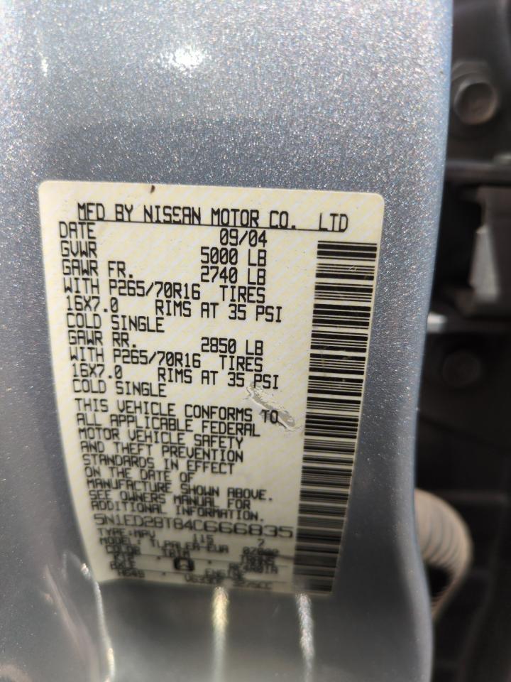 5n1ed28t84c666835 5N1ED28T84C666835 2004 Nissan Xterra Xe