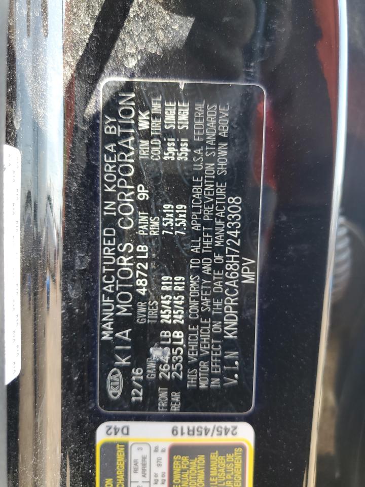 kndprca68h7243308 KNDPRCA68H7243308 2017 Kia Sportage Sx