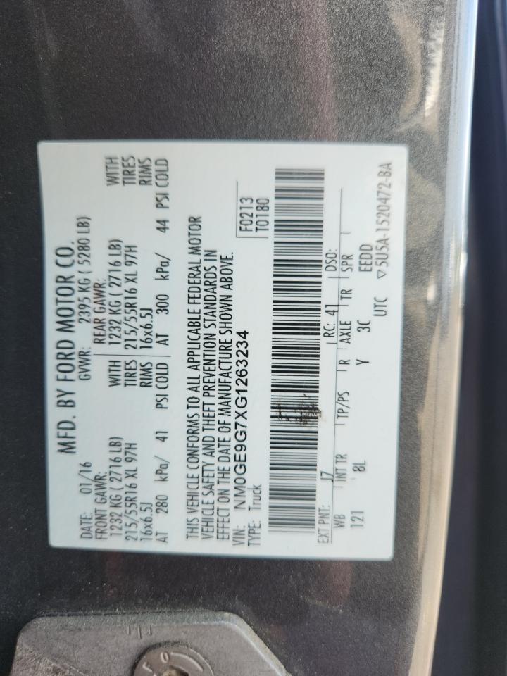 2016 Ford Transit Connect Titanium VIN: NM0GE9G7XG1263234 Lot: 65495305