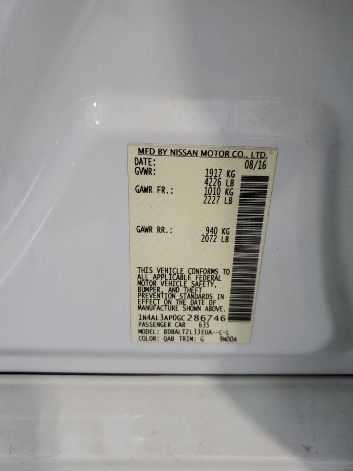2016 Nissan Altima 2.5 VIN: 1N4AL3AP0GC286746 Lot: 65363105