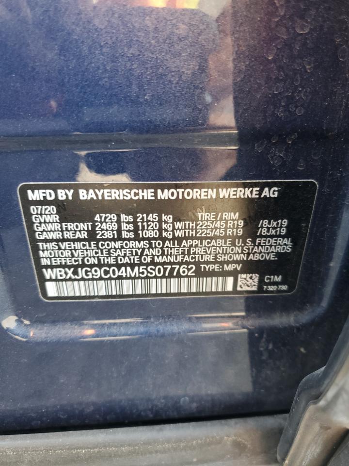 2021 BMW X1 xDrive28I VIN: WBXJG9C04M5S07762 Lot: 64646575