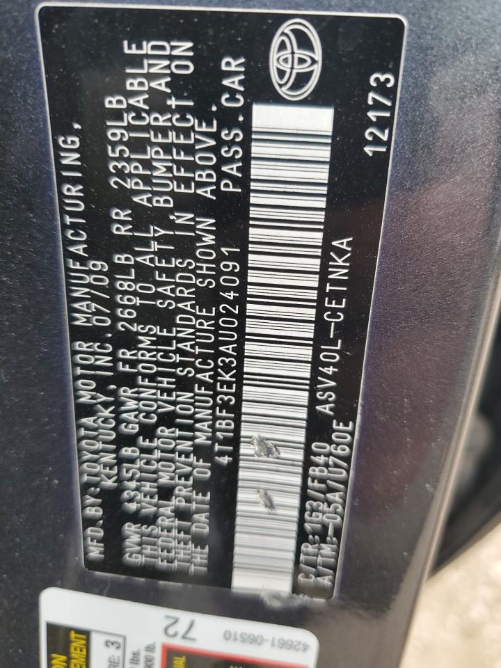 2010 Toyota Camry Base VIN: 4T1BF3EK3AU024091 Lot: 65147155