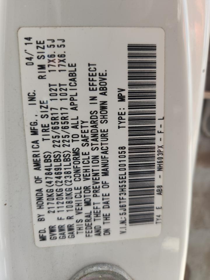 2014 Honda Crosstour Exl VIN: 5J6TF3H55EL001058 Lot: 64888405