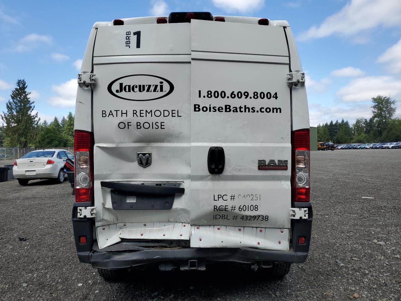 2021 Ram Promaster 2500 2500 High VIN: 3C6LRVDGXME566484 Lot: 63607435
