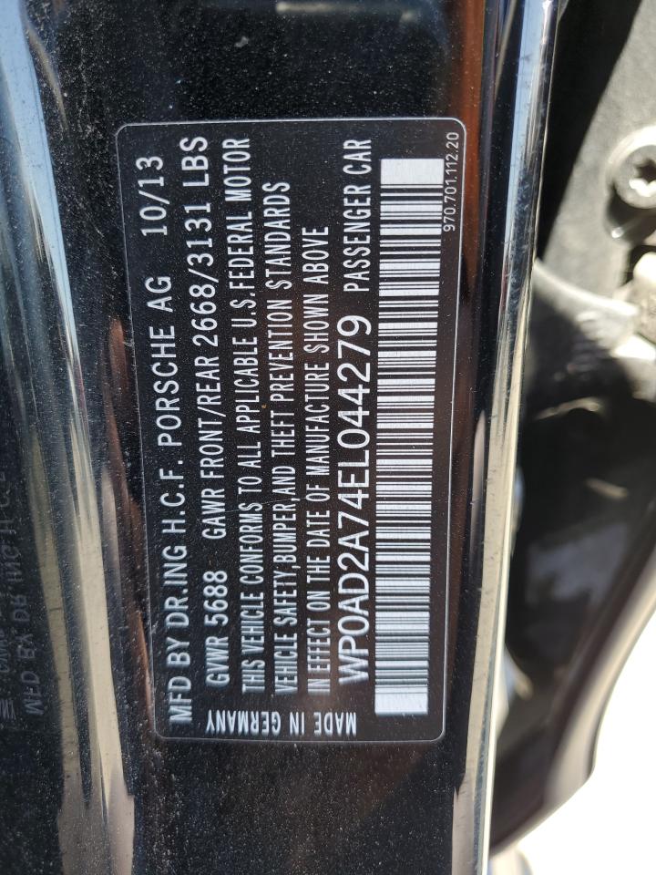 2014 Porsche Panamera S Hybrid VIN: WP0AD2A74EL044279 Lot: 64125565