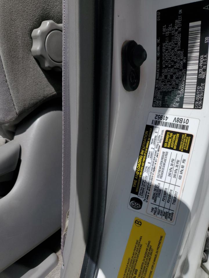 2007 Toyota Sienna Ce VIN: 5TDZK23C47S022495 Lot: 63596445