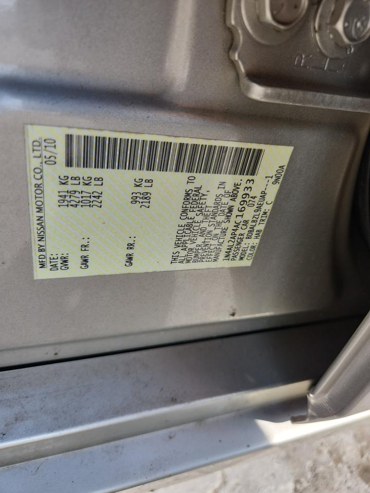 2010 Nissan Altima Base VIN: 1N4AL2AP4AC169933 Lot: 65059645