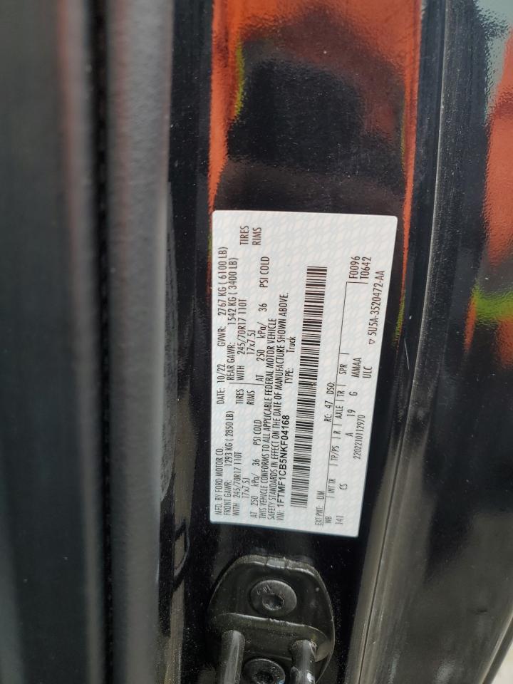 2022 Ford F150 VIN: 1FTMF1CB5NKF04168 Lot: 63573055