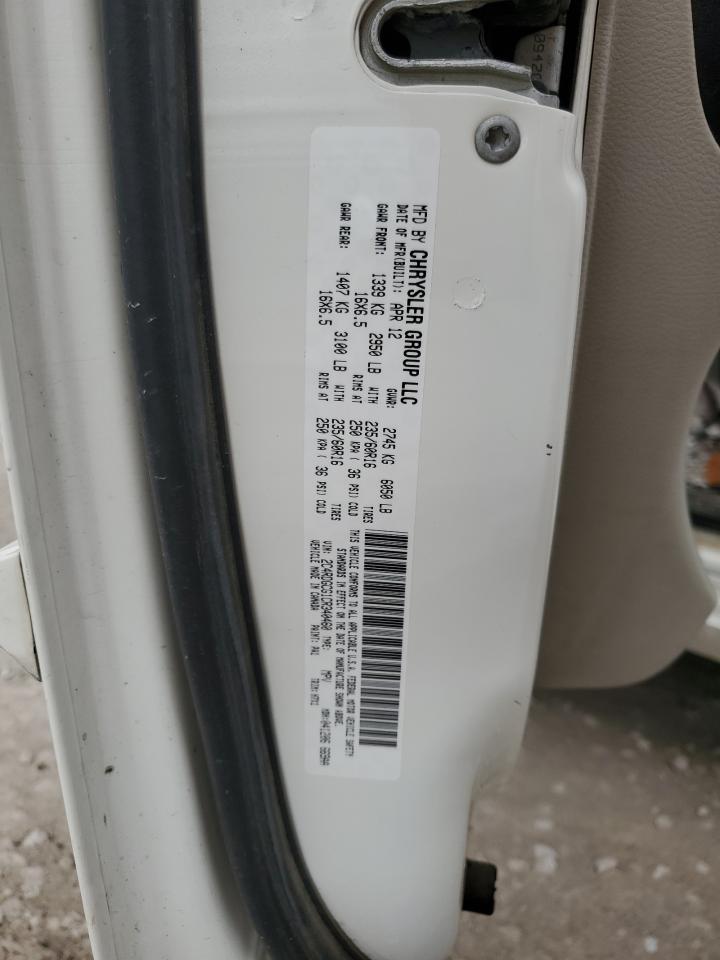 2012 Dodge Grand Caravan Sxt VIN: 2C4RDGCG1CR340460 Lot: 66961995