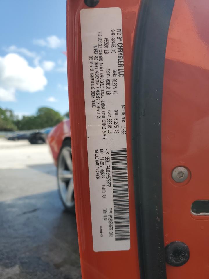 2009 Dodge Challenger Srt-8 VIN: 2B3LJ74W19H570052 Lot: 65060235