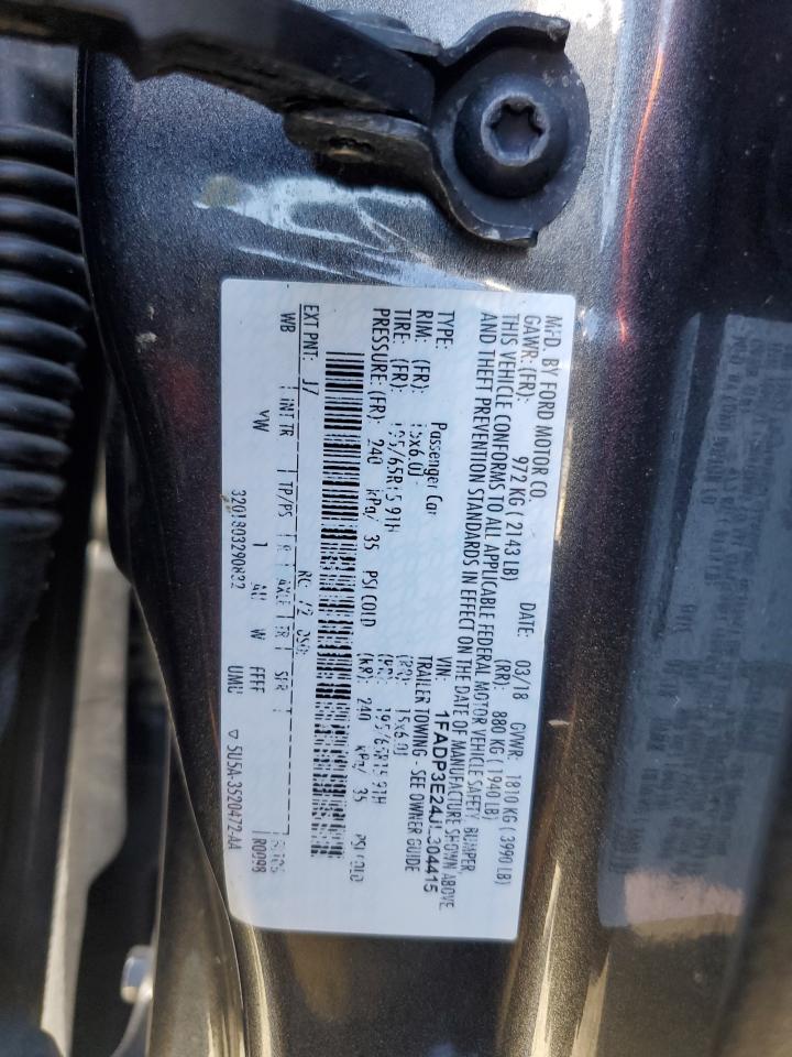 2018 Ford Focus S VIN: 1FADP3E24JL304415 Lot: 66207075