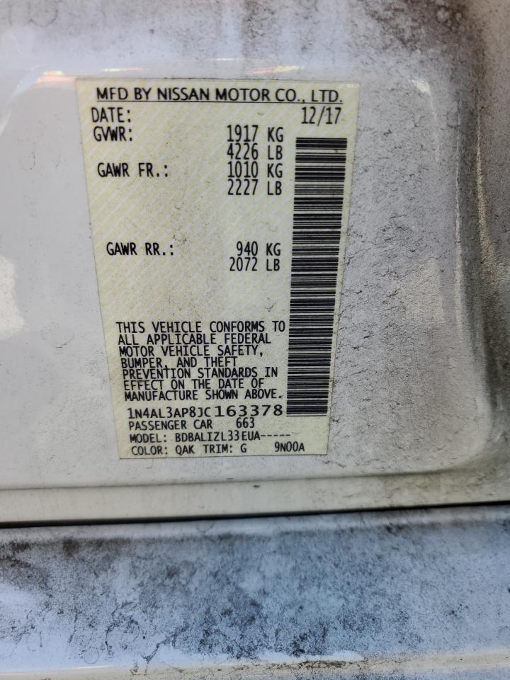 2018 Nissan Altima 2.5 VIN: 1N4AL3AP8JC163378 Lot: 65073085