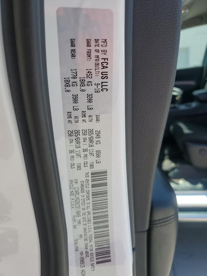 2019 Dodge Durango Sxt VIN: 1C4RDJAG2KC536849 Lot: 62097815