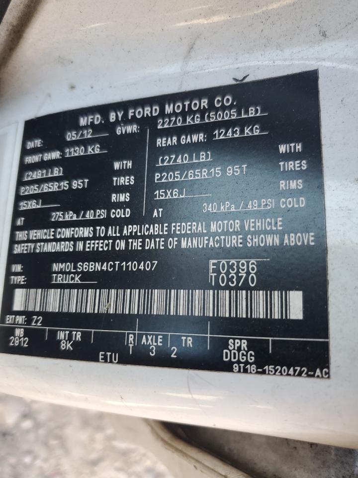2012 Ford Transit Connect Xlt VIN: NM0LS6BN4CT110407 Lot: 63326865