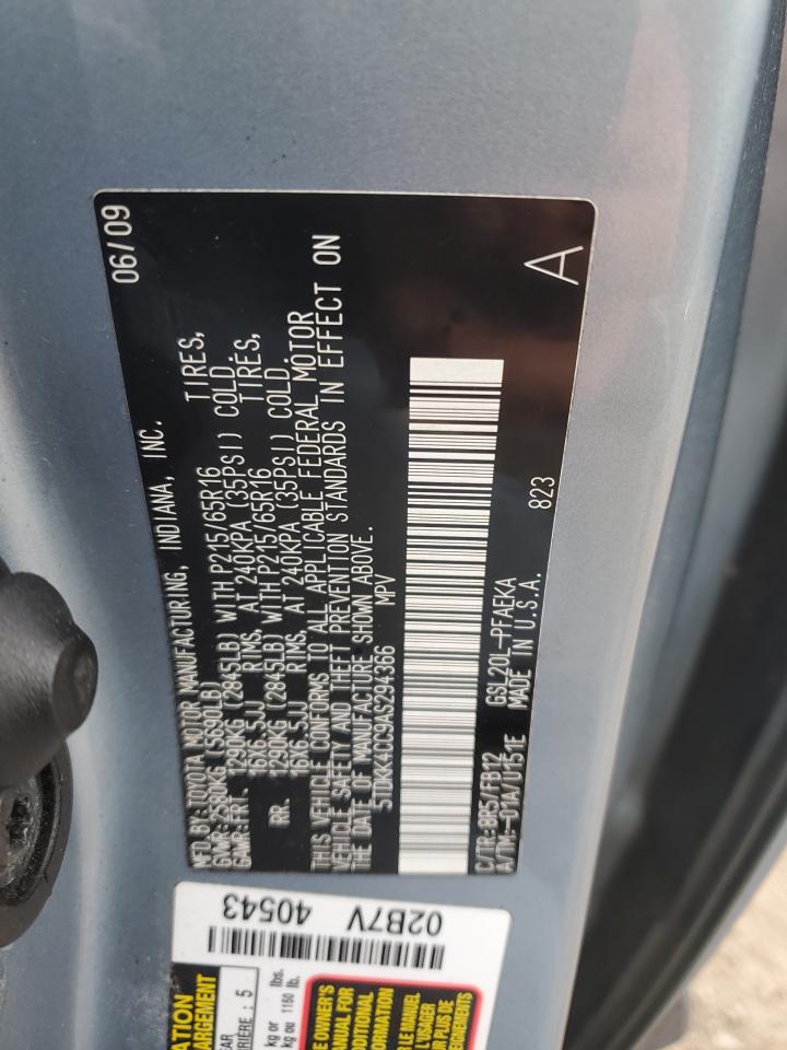 2010 Toyota Sienna Ce VIN: 5TDKK4CC9AS294366 Lot: 64256545