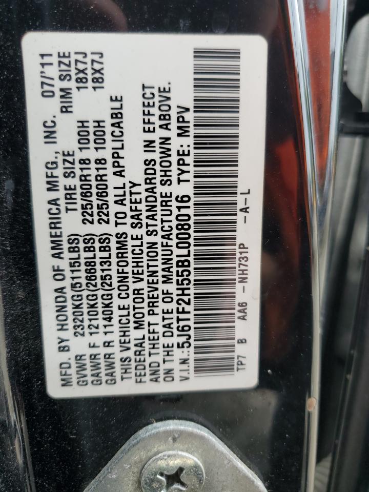 2011 Honda Accord Crosstour Exl VIN: 5J6TF2H55BL008016 Lot: 64741535