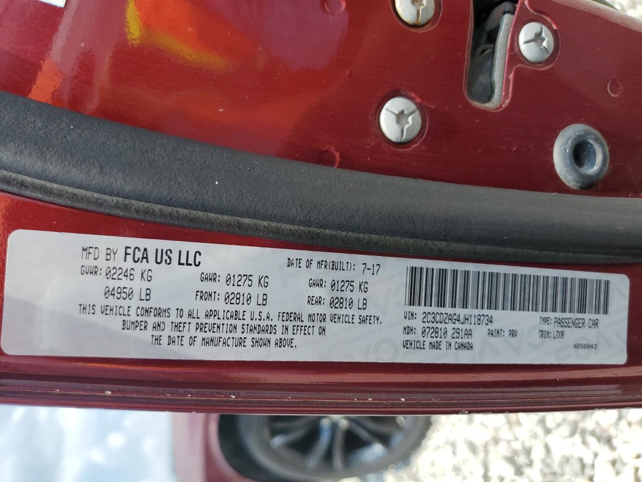 2018 Dodge Challenger Sxt VIN: 2C3CDZAG4JH118734 Lot: 63112725