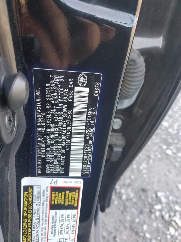 2017 Toyota Camry Le VIN: 4T1BF1FK3HU273360 Lot: 64244915