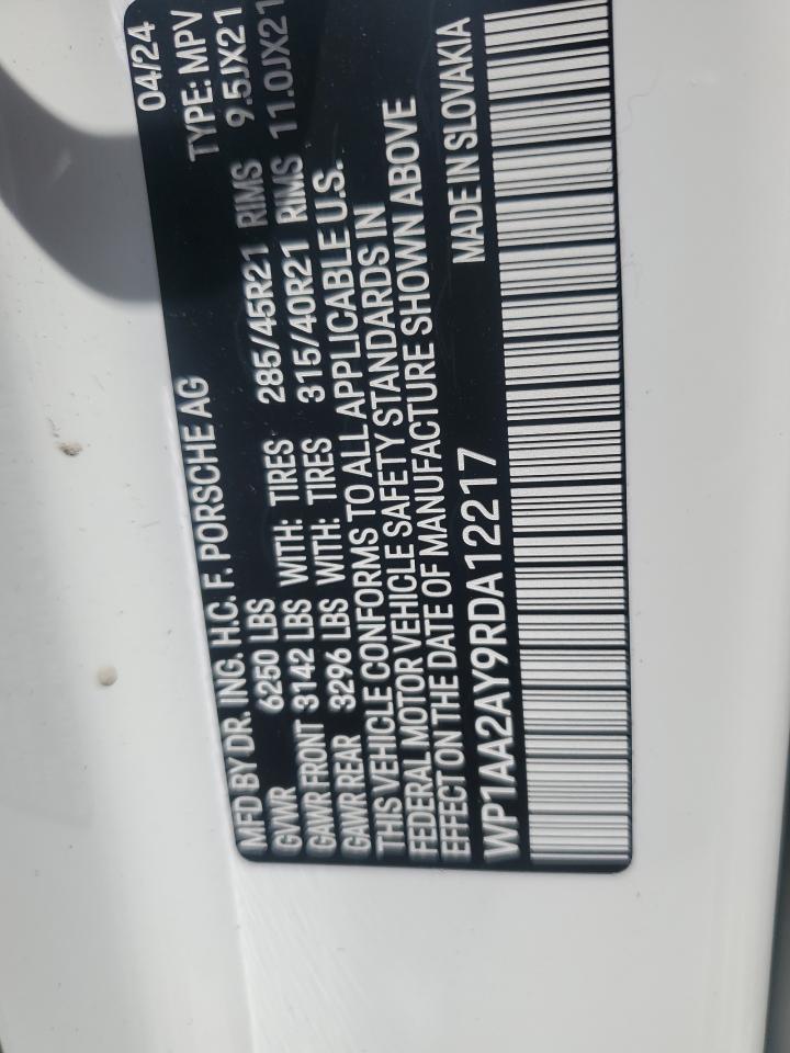2024 Porsche Cayenne VIN: WP1AA2AY9RDA12217 Lot: 63066985