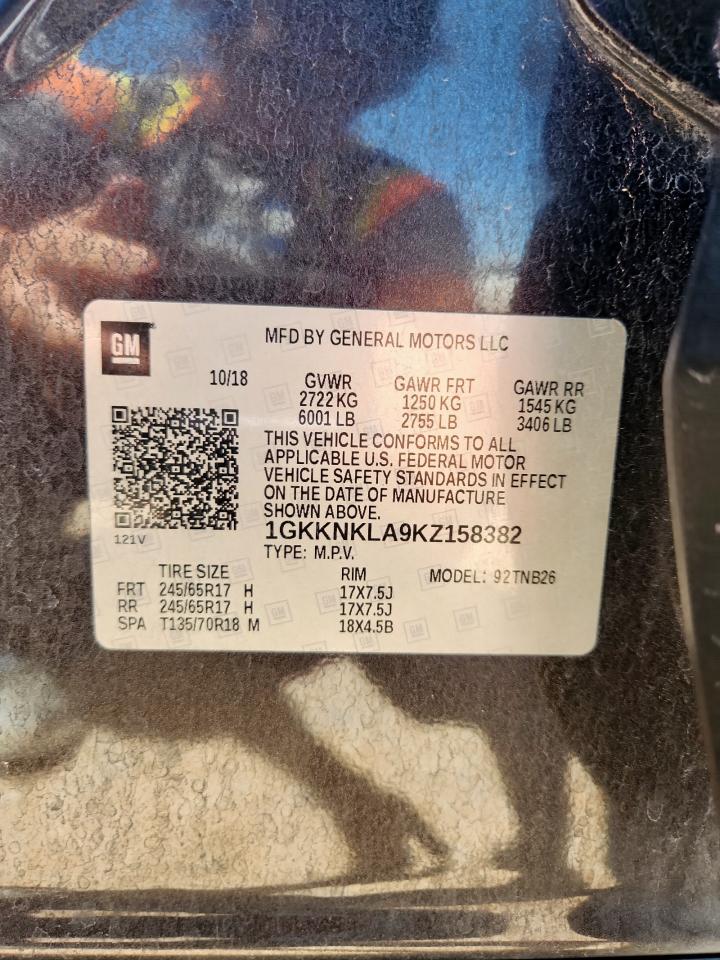 2019 GMC Acadia Sle VIN: 1GKKNKLA9KZ158382 Lot: 64018415