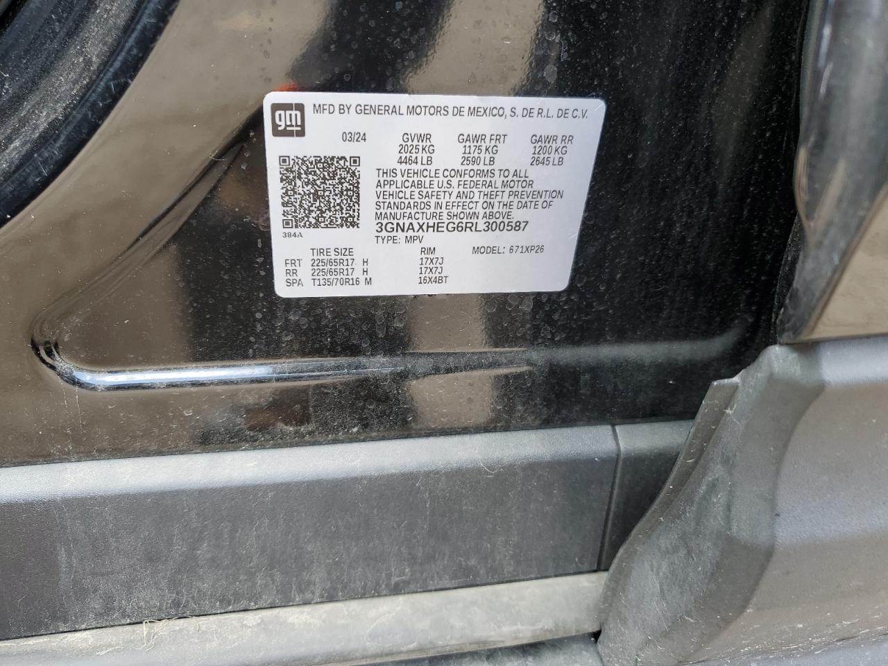 2024 Chevrolet Equinox Ls VIN: 3GNAXHEG6RL300587 Lot: 65444825