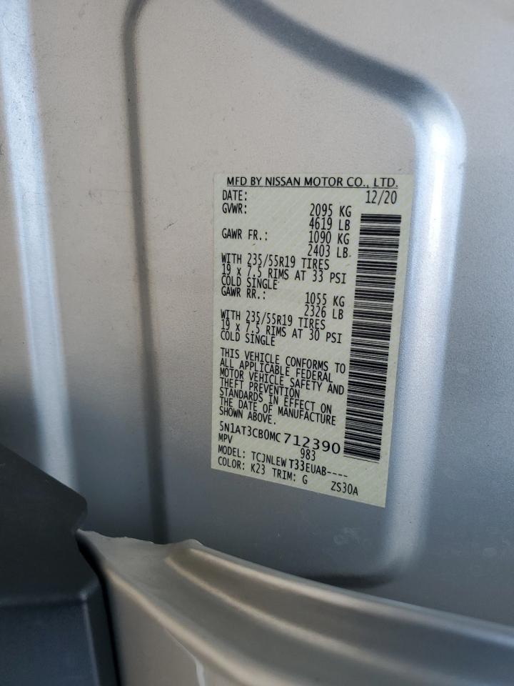 5n1at3cb0mc712390 5N1AT3CB0MC712390 2021 Nissan Rogue Sl