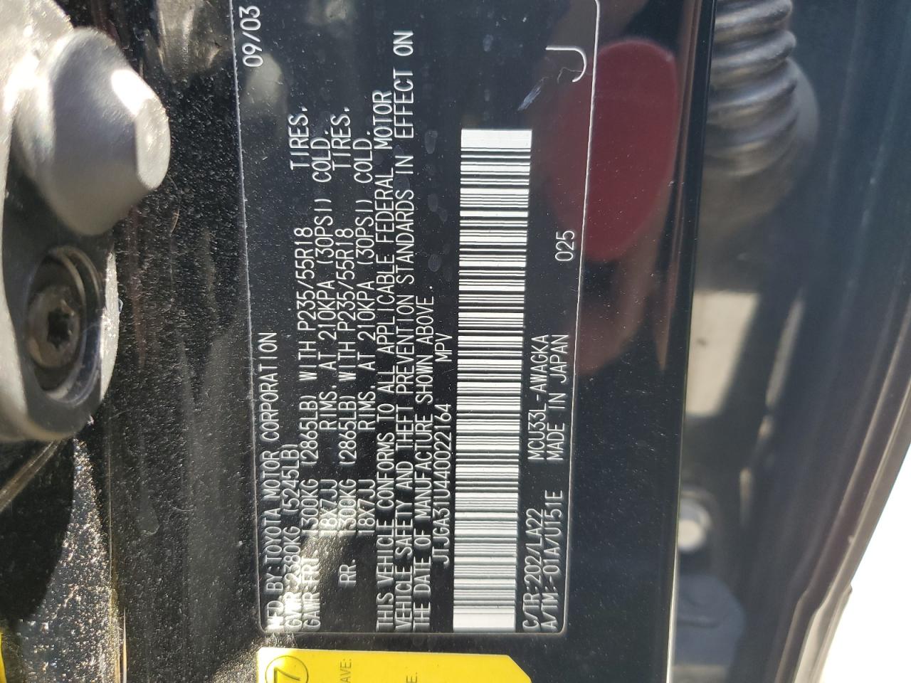 2004 Lexus Rx 330 VIN: JTJGA31U440022164 Lot: 63666275