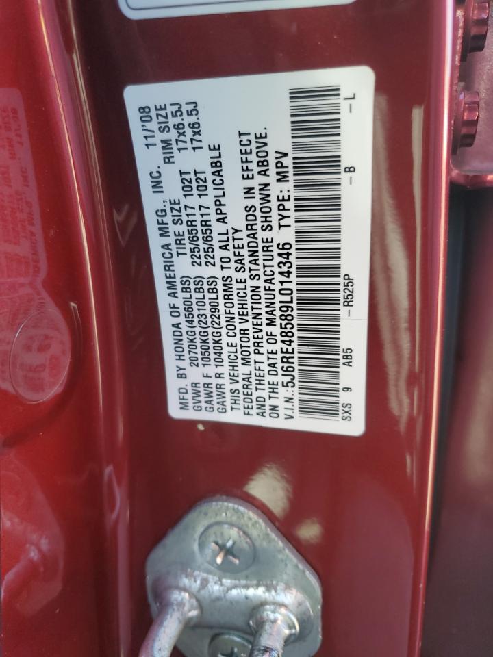 2009 Honda Cr-V Ex VIN: 5J6RE48589L014346 Lot: 65255555