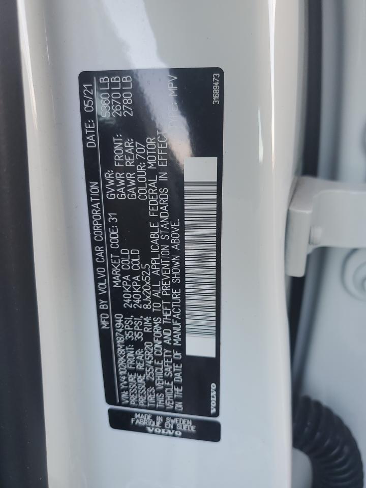 2021 Volvo Xc60 T5 Momentum VIN: YV4102RK8M1874940 Lot: 63385805