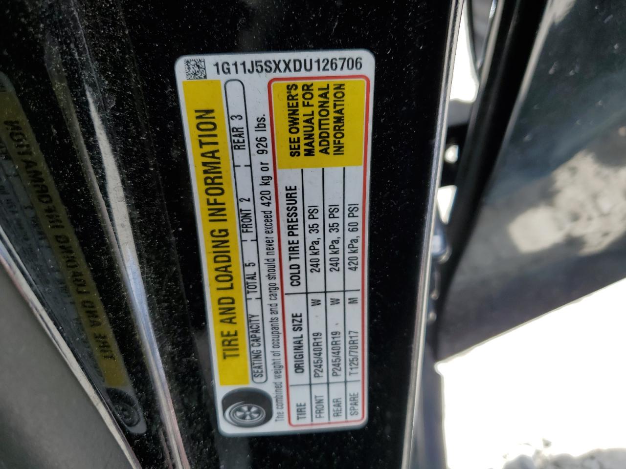 2013 Chevrolet Malibu Ltz VIN: 1G11J5SXXDU126706 Lot: 65497555