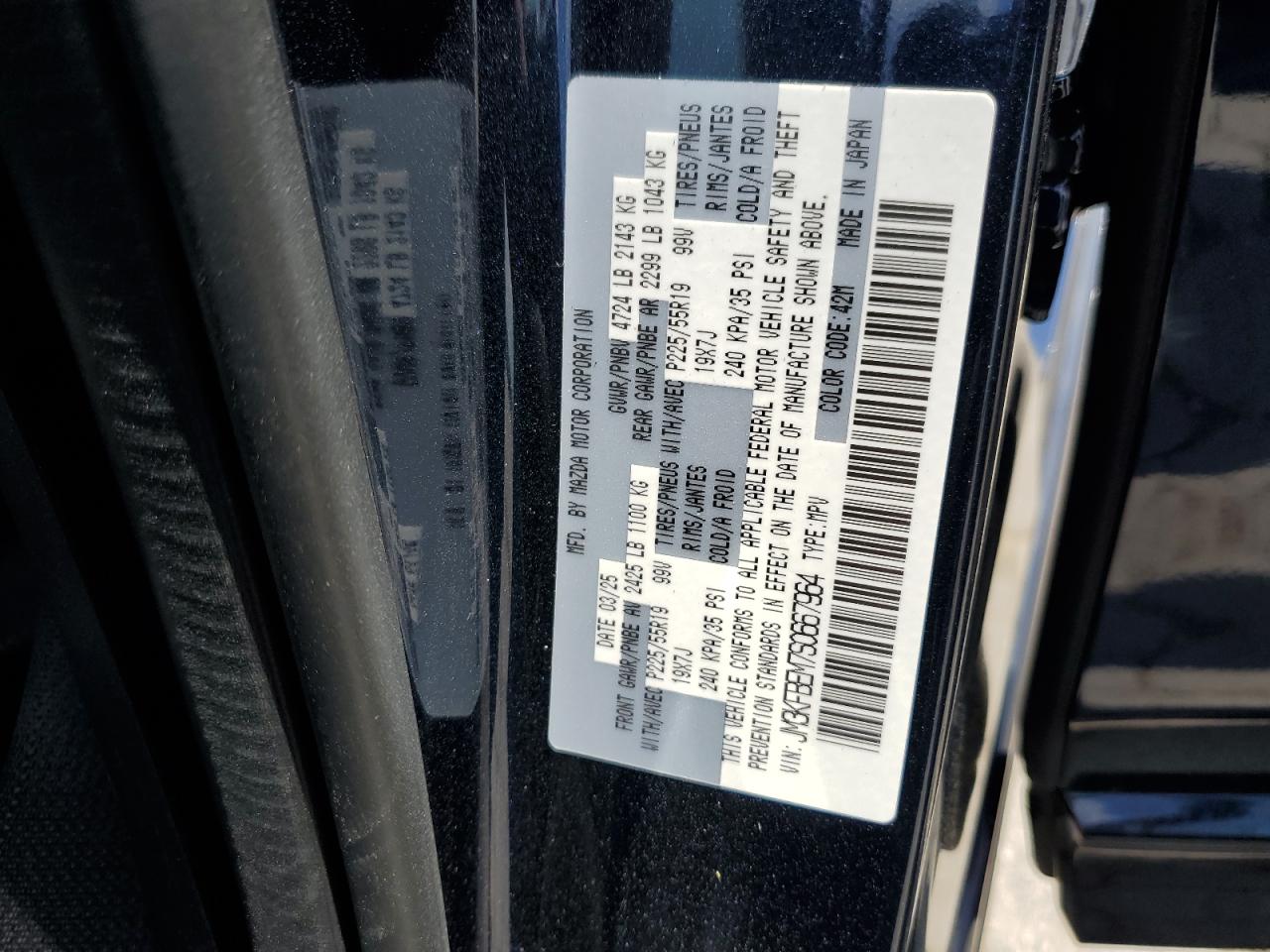2025 Mazda Cx-5 Premium Plus VIN: JM3KFBEM7S0667964 Lot: 64244565