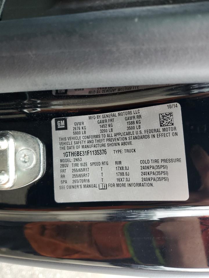 2015 GMC Canyon Sle VIN: 1GTH6BE31F1135376 Lot: 63967815