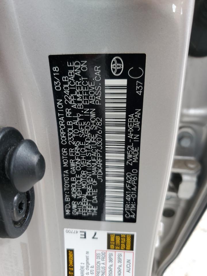 2018 Toyota Prius Prime VIN: JTDKARFP7J3076782 Lot: 63691925