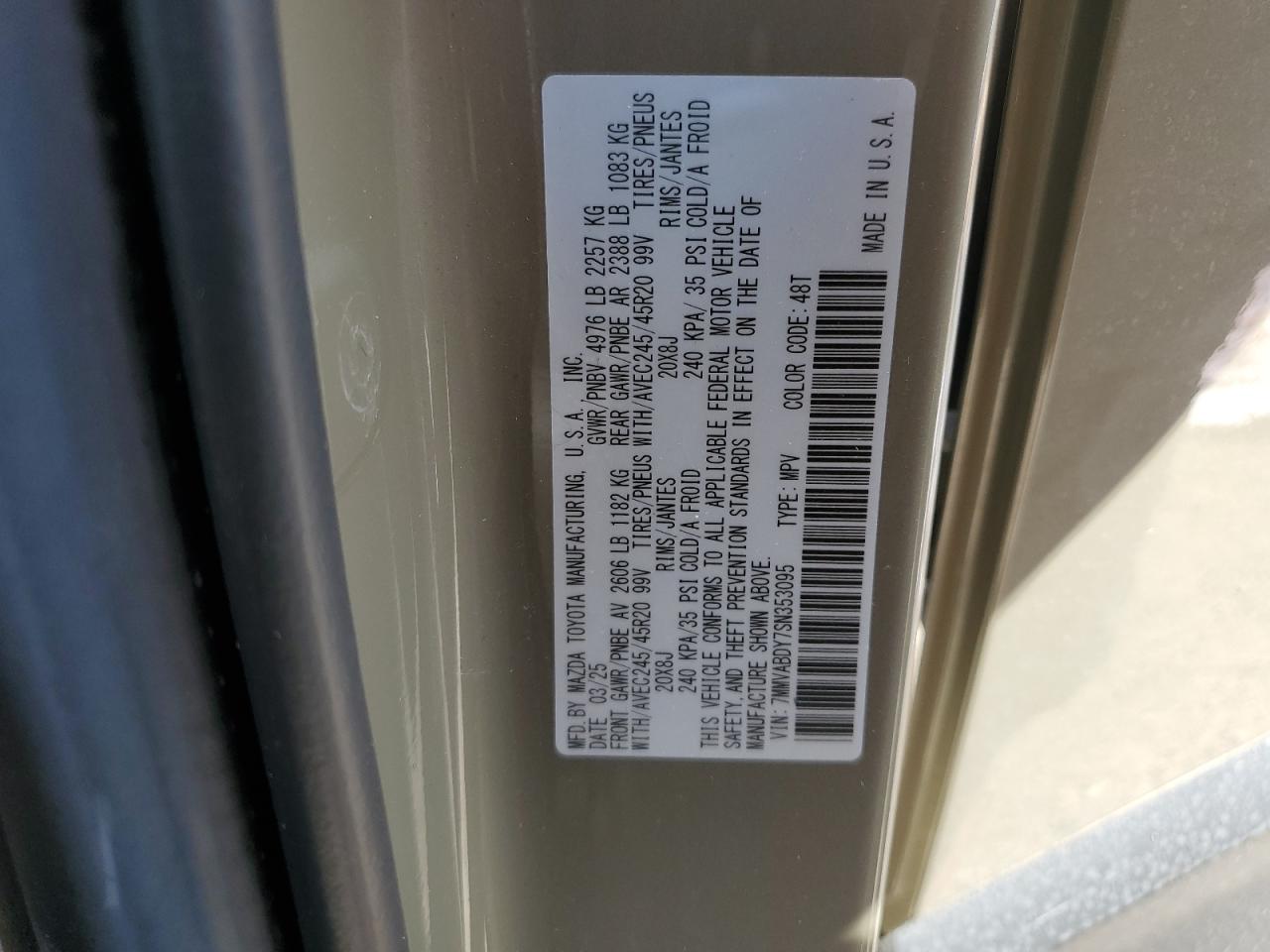 2025 Mazda Cx-50 Premium VIN: 7MMVABDY7SN353095 Lot: 65766635