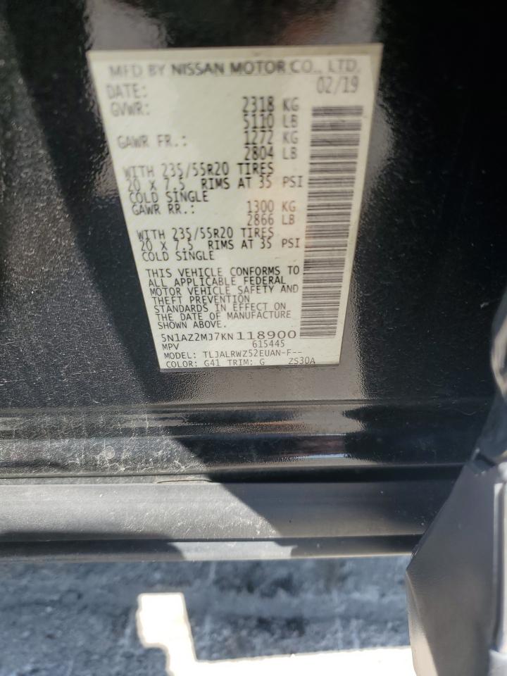 2019 Nissan Murano S VIN: 5N1AZ2MJ7KN118900 Lot: 63713715