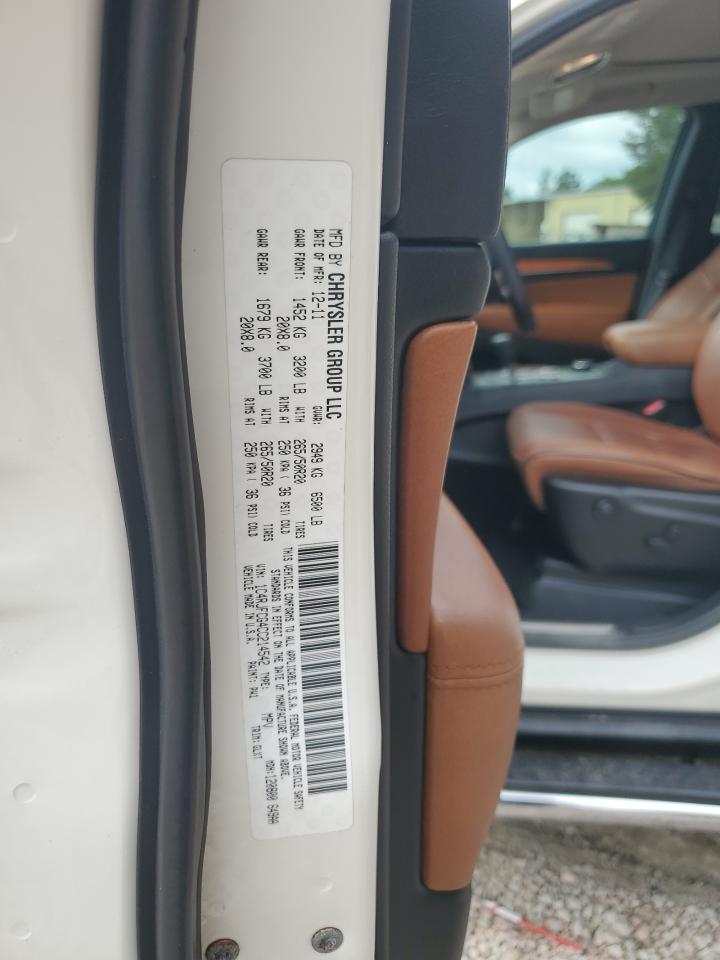 2012 Jeep Grand Cherokee Overland VIN: 1C4RJFCG4CC214542 Lot: 65086945