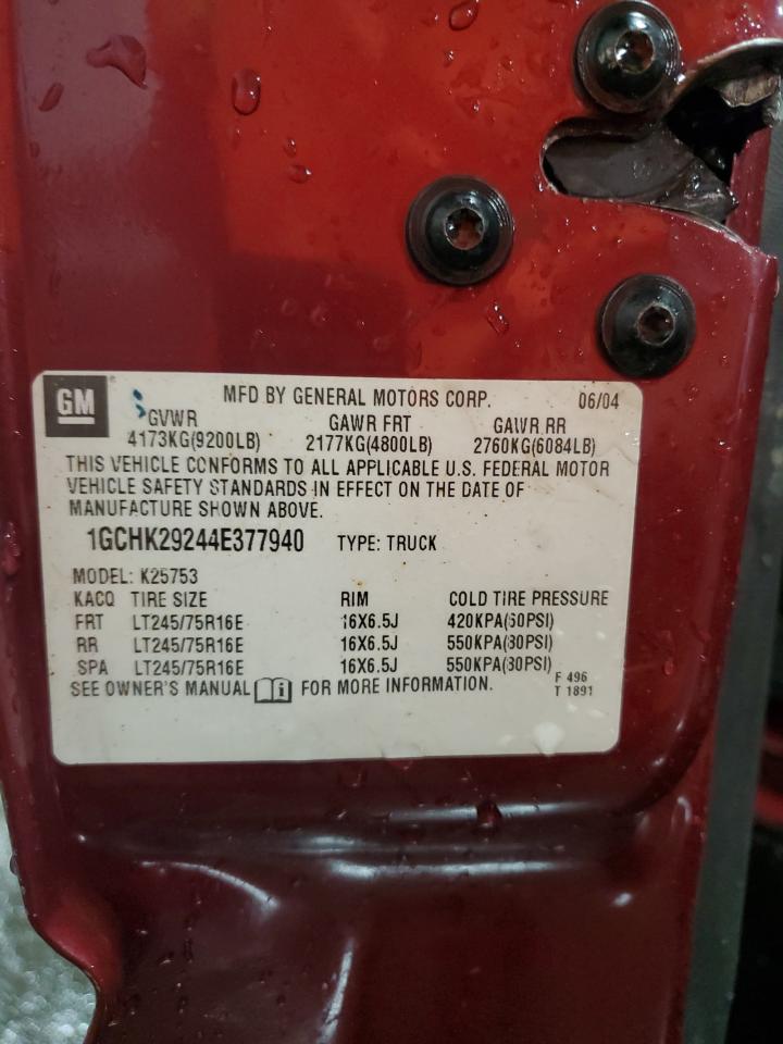 2004 Chevrolet Silverado K2500 Heavy Duty VIN: 1GCHK29244E377940 Lot: 65015565
