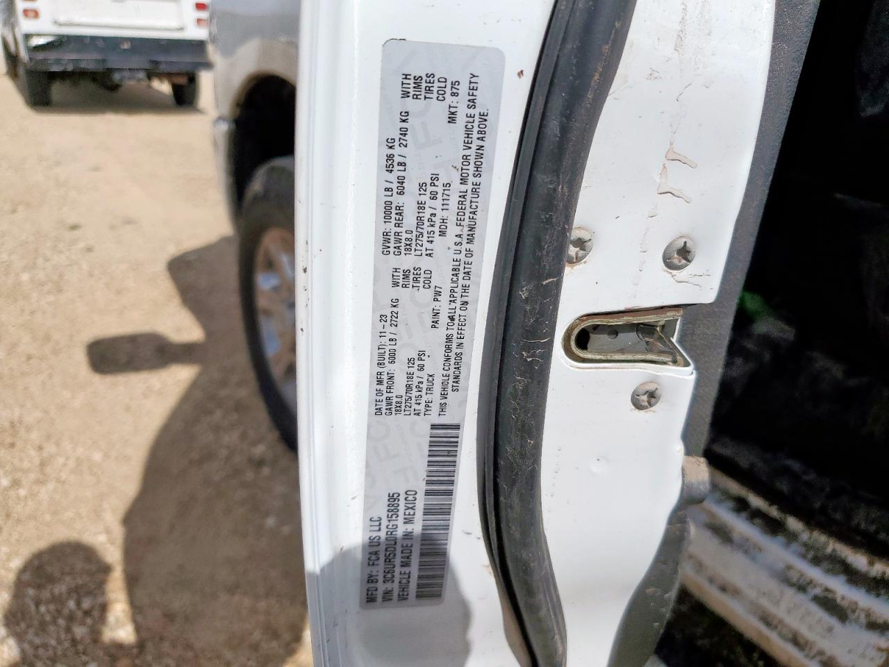 2024 Ram 2500 Big Horn VIN: 3C6UR5DL0RG158895 Lot: 64011355