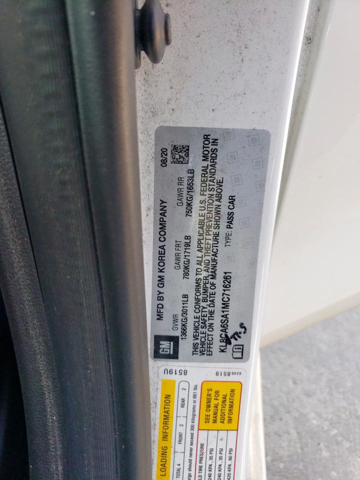 2021 Chevrolet Spark Ls VIN: KL8CA6SA1MC716261 Lot: 67042915