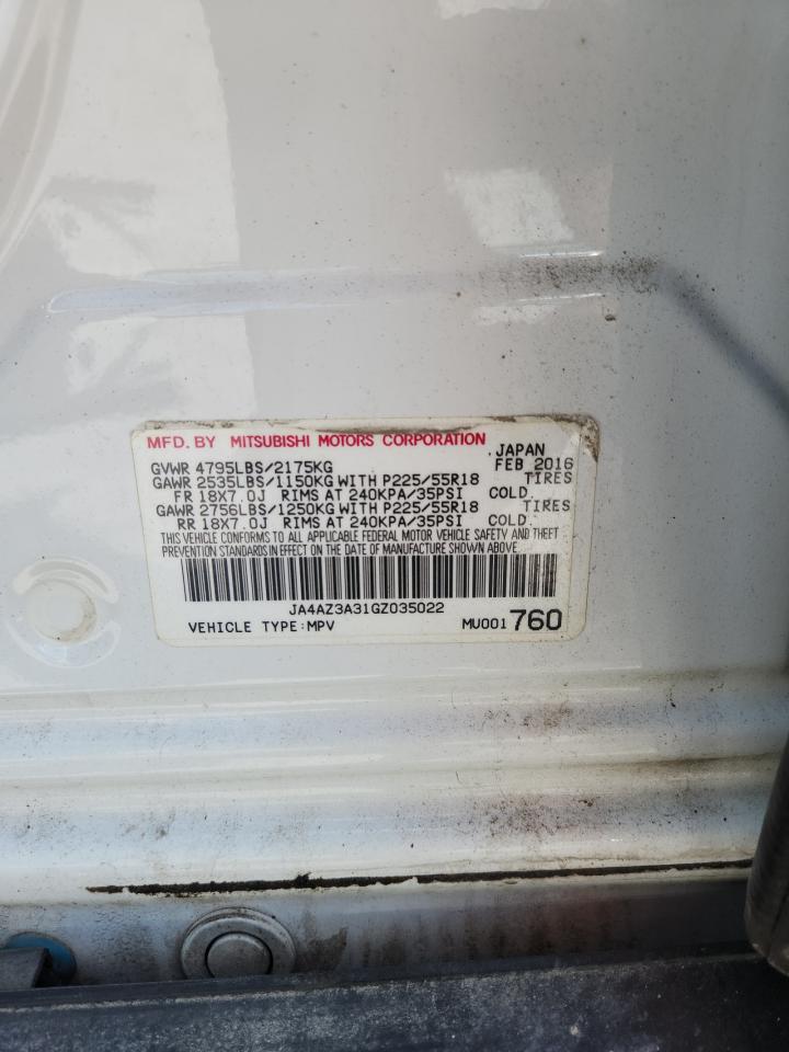 2016 Mitsubishi Outlander Se VIN: JA4AZ3A31GZ035022 Lot: 64426885