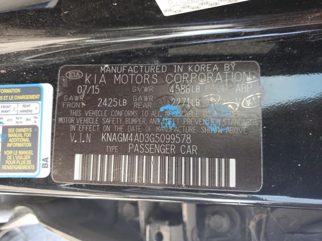 2016 KIA OPTIMA HYBRID