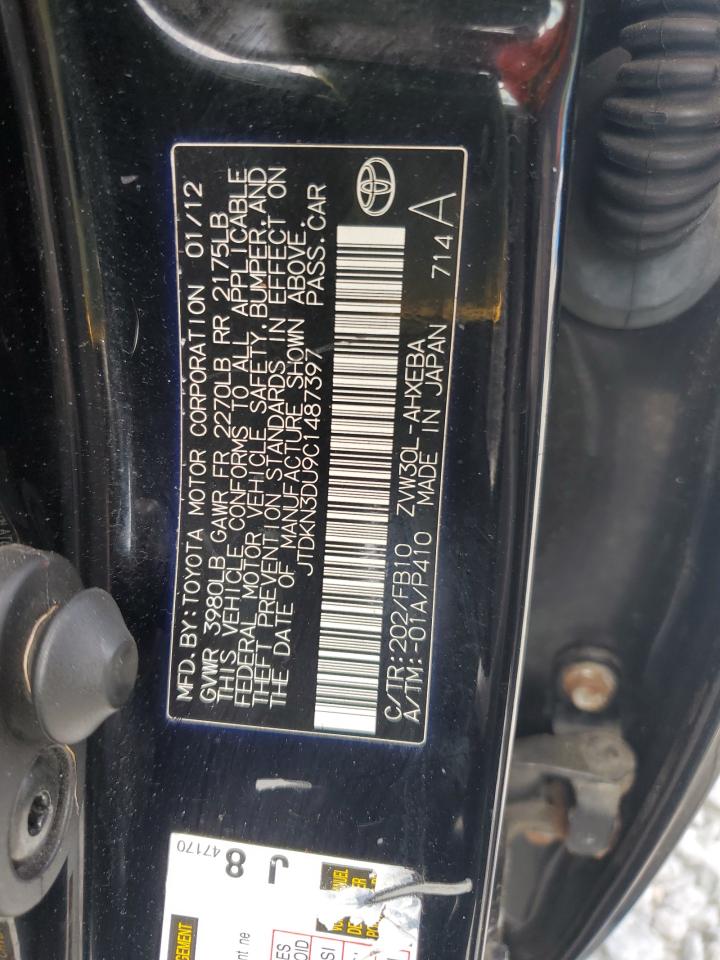 2012 Toyota Prius VIN: JTDKN3DU9C1487397 Lot: 63297895