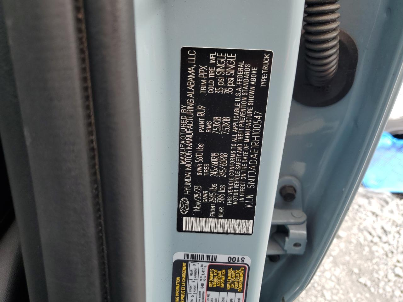 2024 Hyundai Santa Cruz Se VIN: 5NTJADAE1RH100547 Lot: 65039165