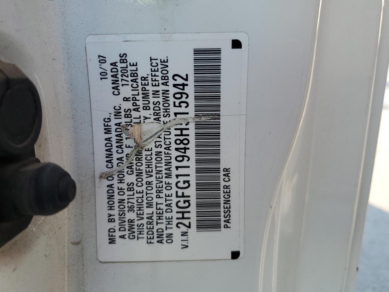 2008 Honda Civic Exl VIN: 2HGFG11948H515942 Lot: 64438895
