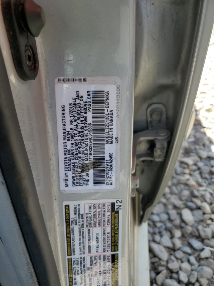 2004 Toyota Corolla Ce VIN: 2T1BR32E64C315308 Lot: 64137855
