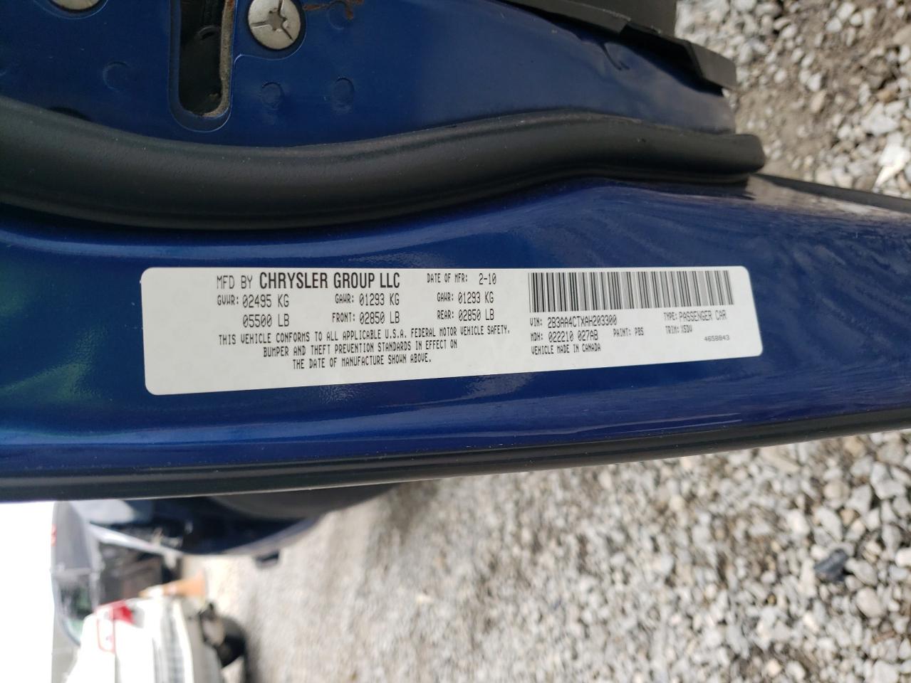2010 Dodge Charger VIN: 2B3AA4CTXAH203300 Lot: 65061715